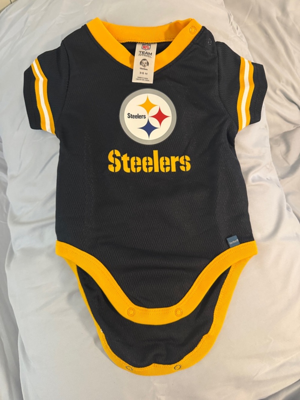 Gerber Steelers Baby One-Piece in Black and Gold